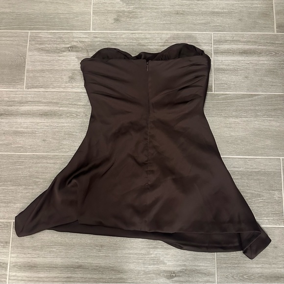 HOUSE OF CB 'Jasmine' Chocolate Draped Strapless Corset Dress Large - Picture 5 of 6